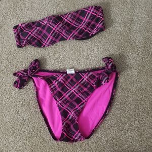 Pink striped small bikini